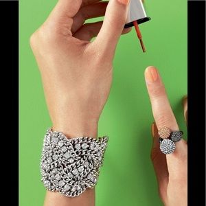 Stella & Dot Silver Petra Braided Crystal Bracelet